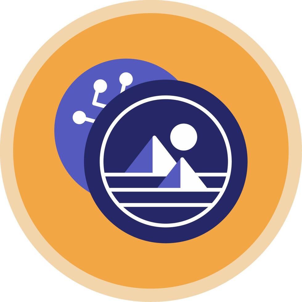 Decentraland Flat Multi Circle Icon vector