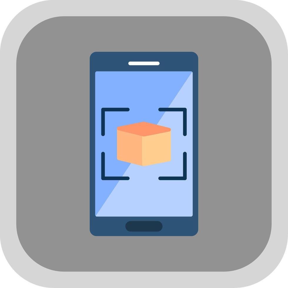 Augmented Reality Flat Round Corner Icon vector