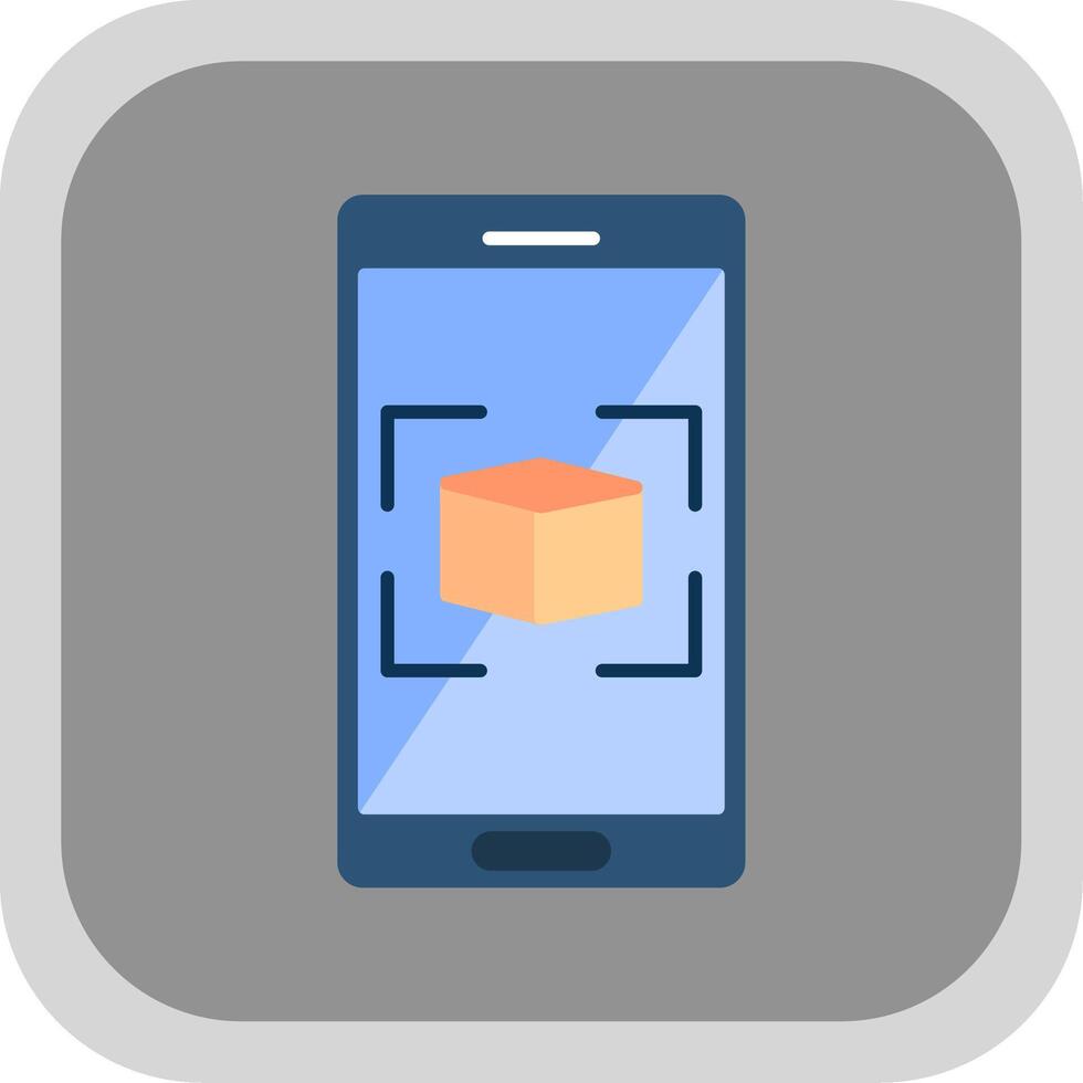 Augmented Reality Flat Round Corner Icon vector