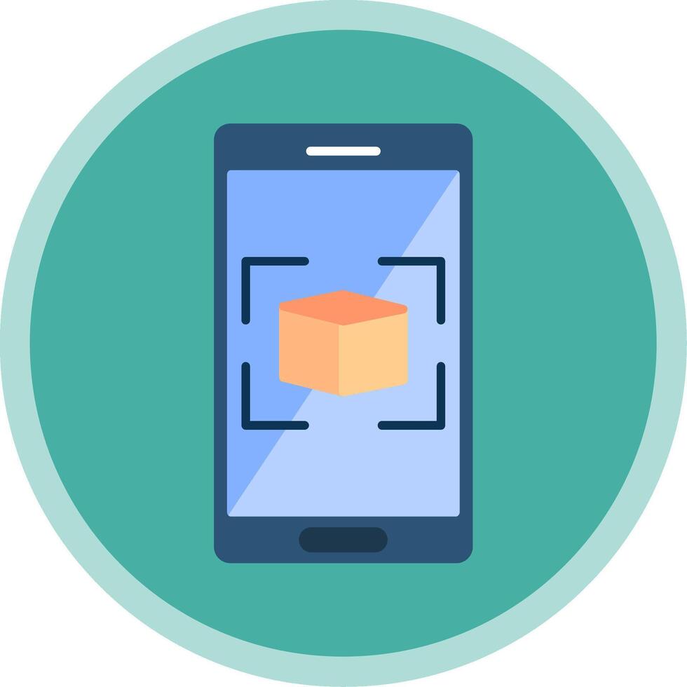Augmented Reality Flat Multi Circle Icon vector