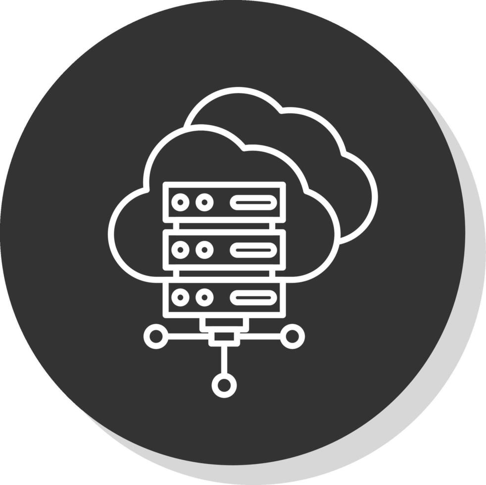 Cloud Computing Line Grey Circle Icon vector
