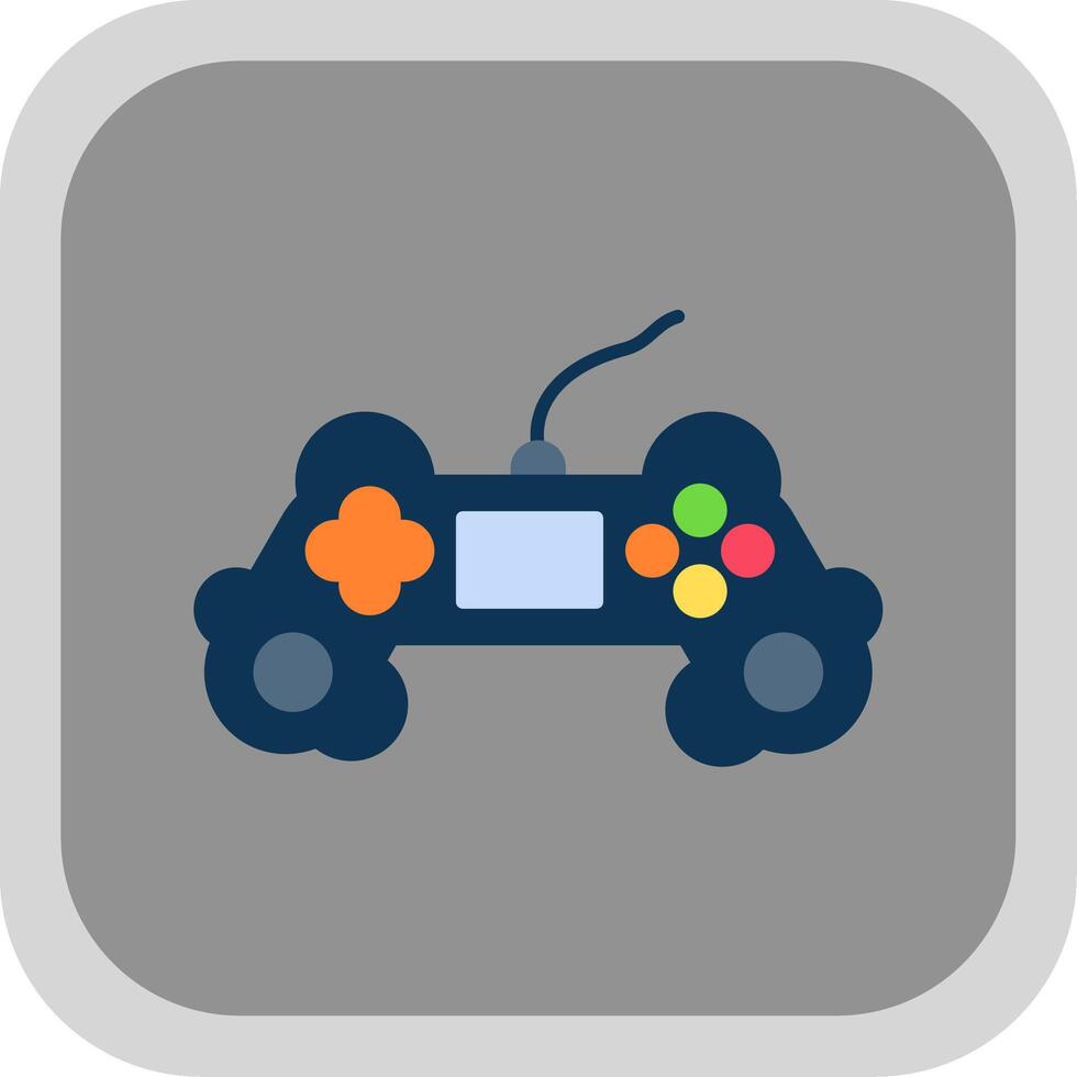 Gaming Flat Round Corner Icon vector