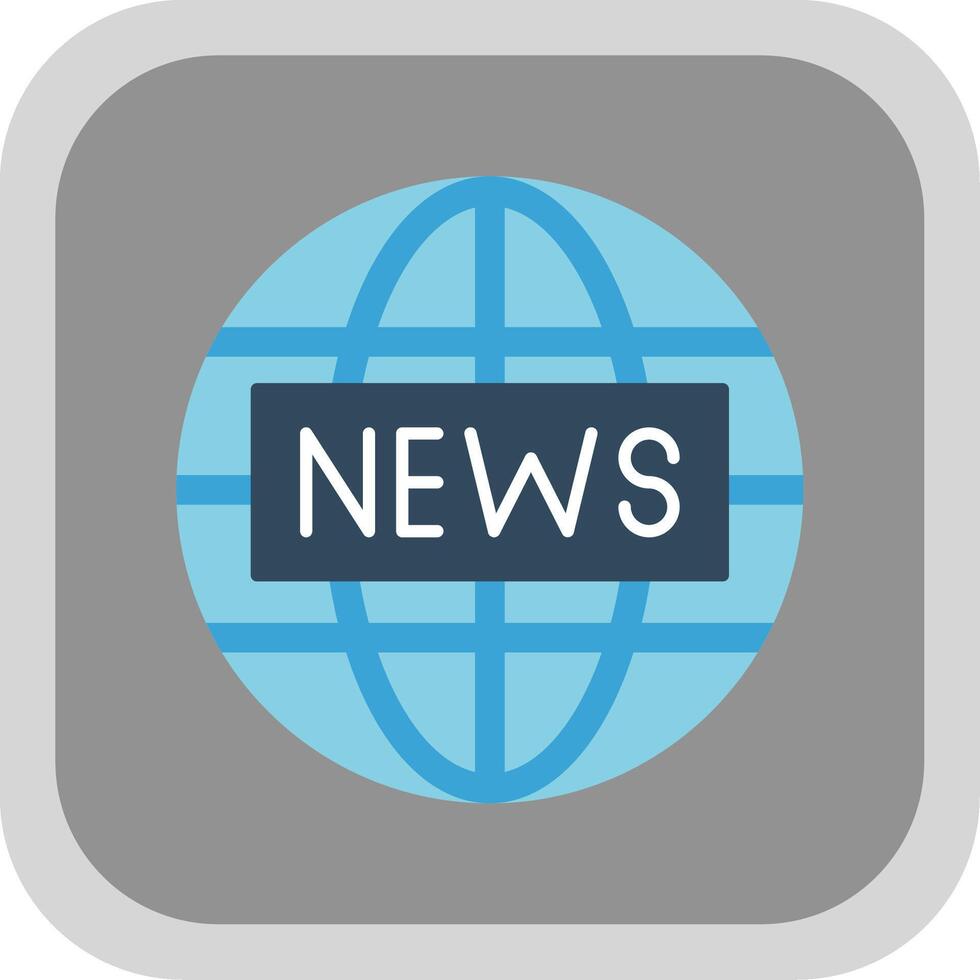 Noticias reporte plano redondo esquina icono vector