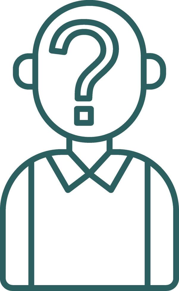 Suspect Line Gradient Round Corner Icon vector
