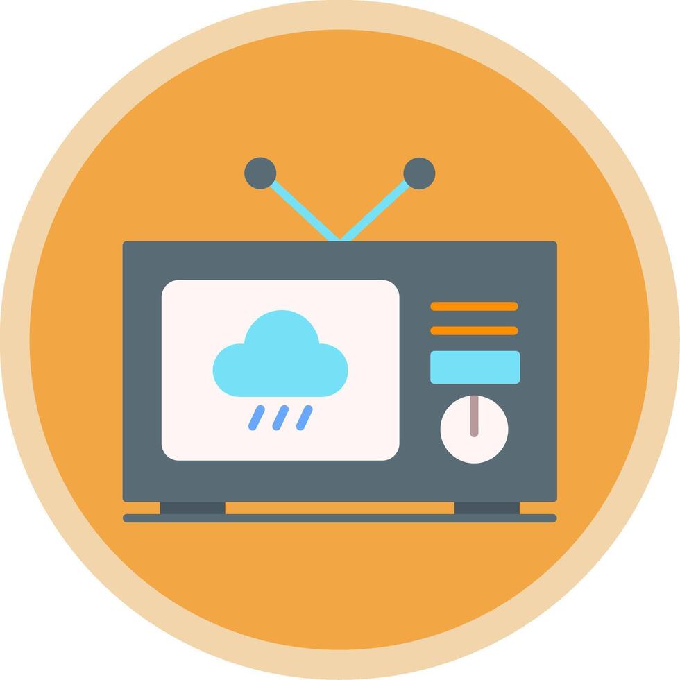 Weather News Flat Multi Circle Icon vector