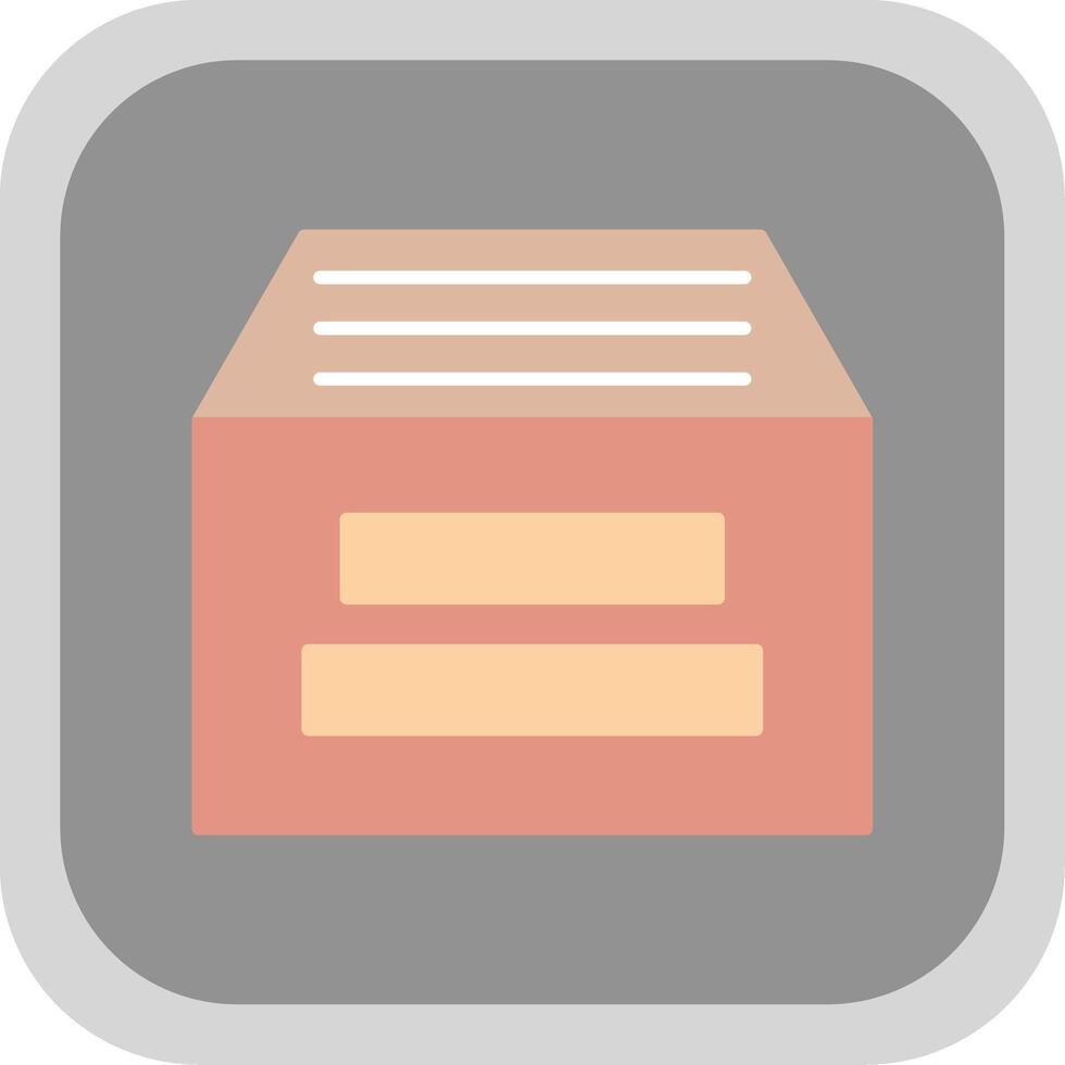Archive Flat Round Corner Icon vector