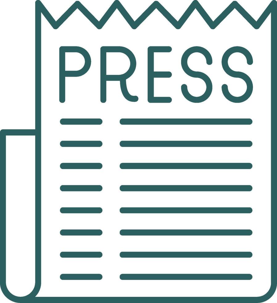 Press Release Line Gradient Round Corner Icon vector