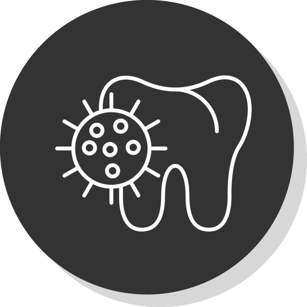bacterias línea gris circulo icono vector