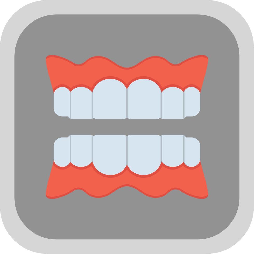 Denture Flat Round Corner Icon vector