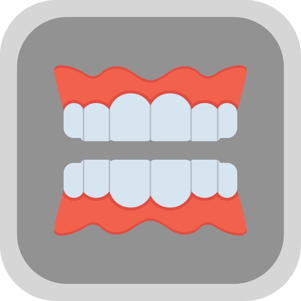 Denture Flat Round Corner Icon vector