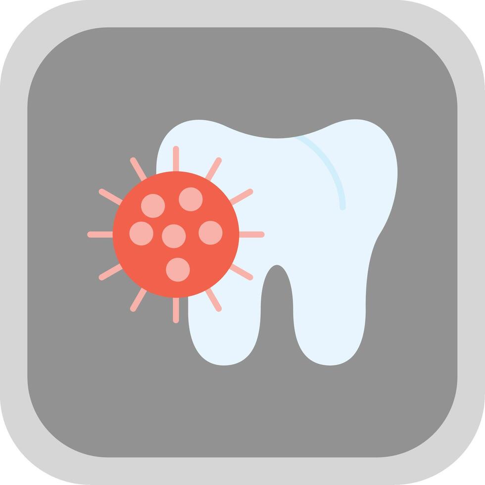 Bacteria Flat Round Corner Icon vector