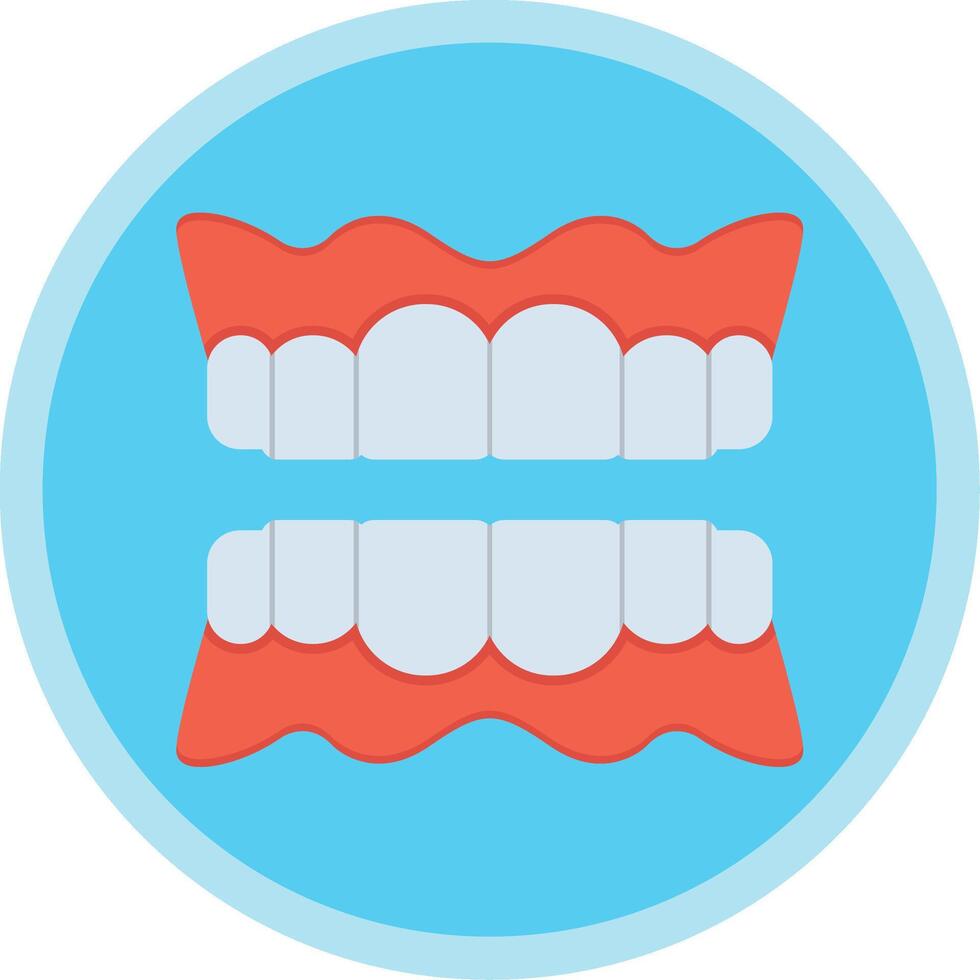 Denture Flat Multi Circle Icon vector