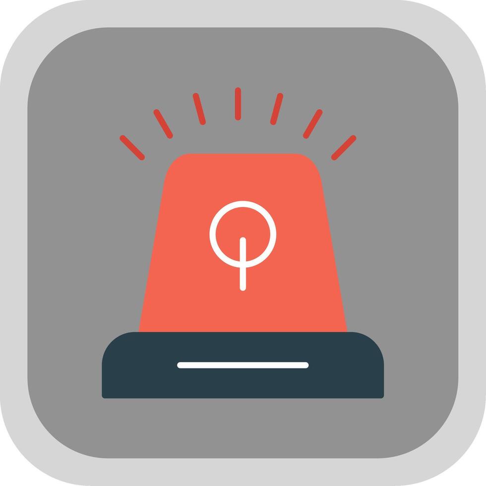 Siren Flat Round Corner Icon vector