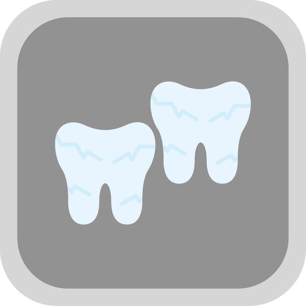 Tooth Damaged Flat Round Corner Icon vector