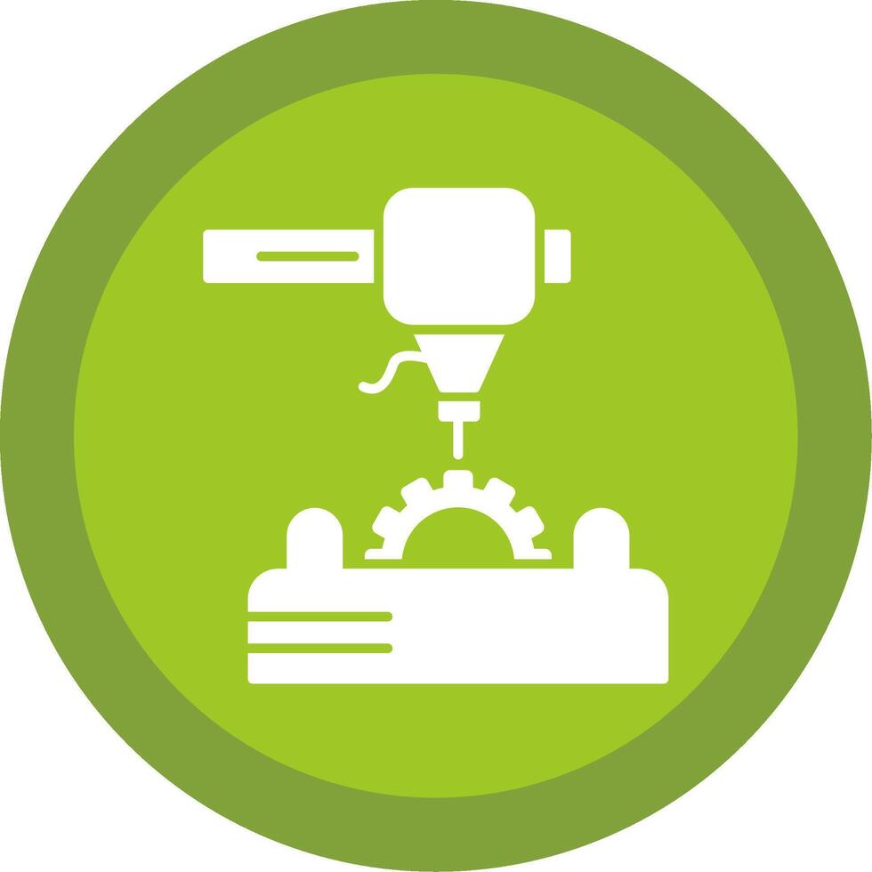 3d Printer Glyph Multi Circle Icon vector