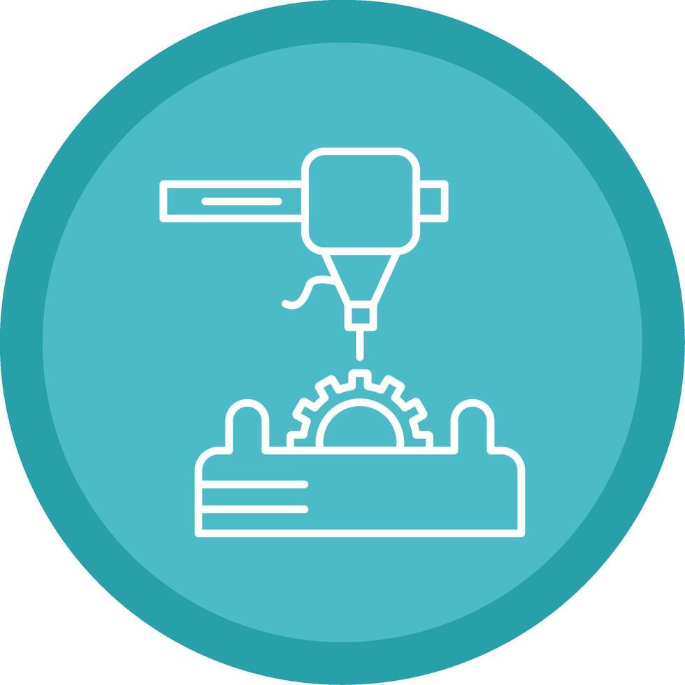 3d Printer Line Multi Circle Icon vector