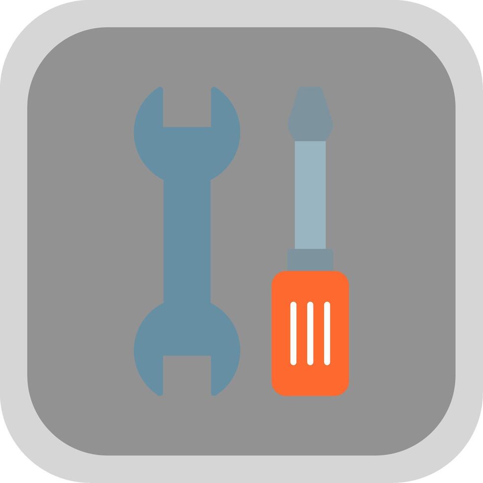 Tools Flat Round Corner Icon vector