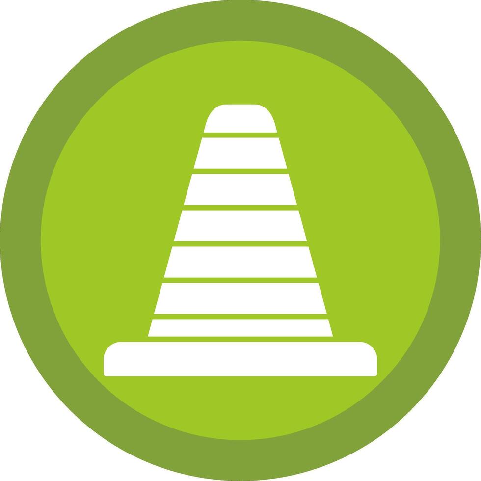 Traffic Cone Glyph Multi Circle Icon vector