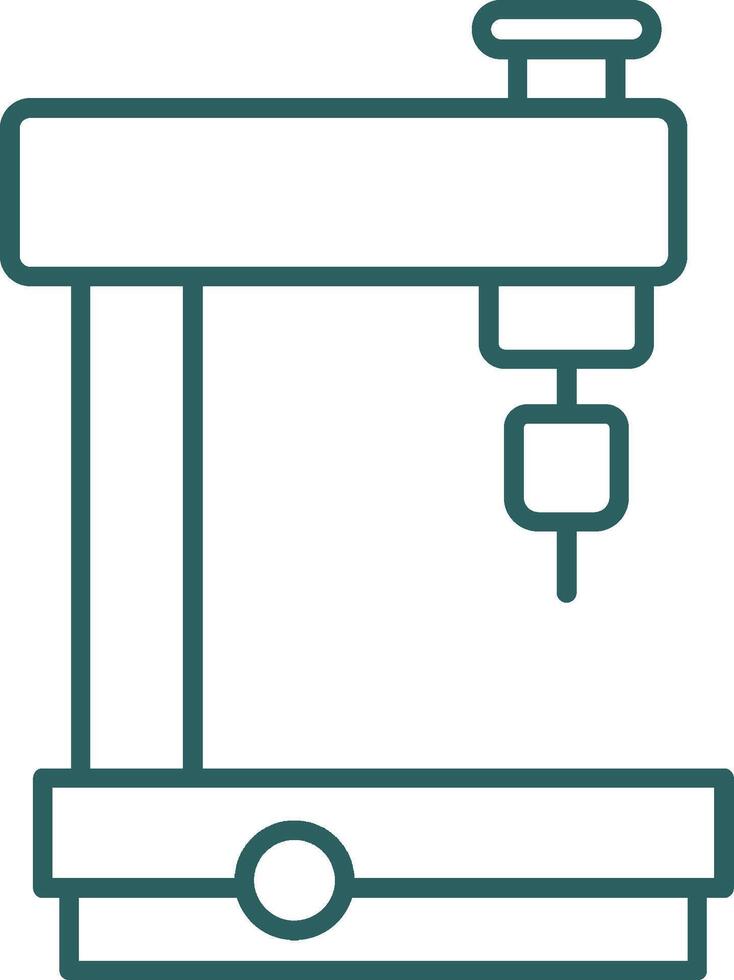 Milling Machine Line Gradient Round Corner Icon vector