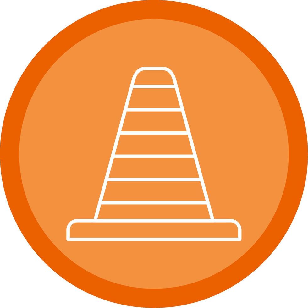 Traffic Cone Line Multi Circle Icon vector