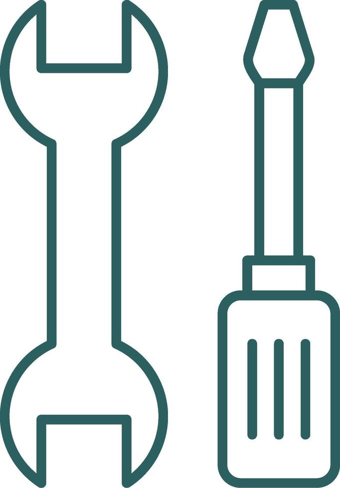 Tools Line Gradient Round Corner Icon vector