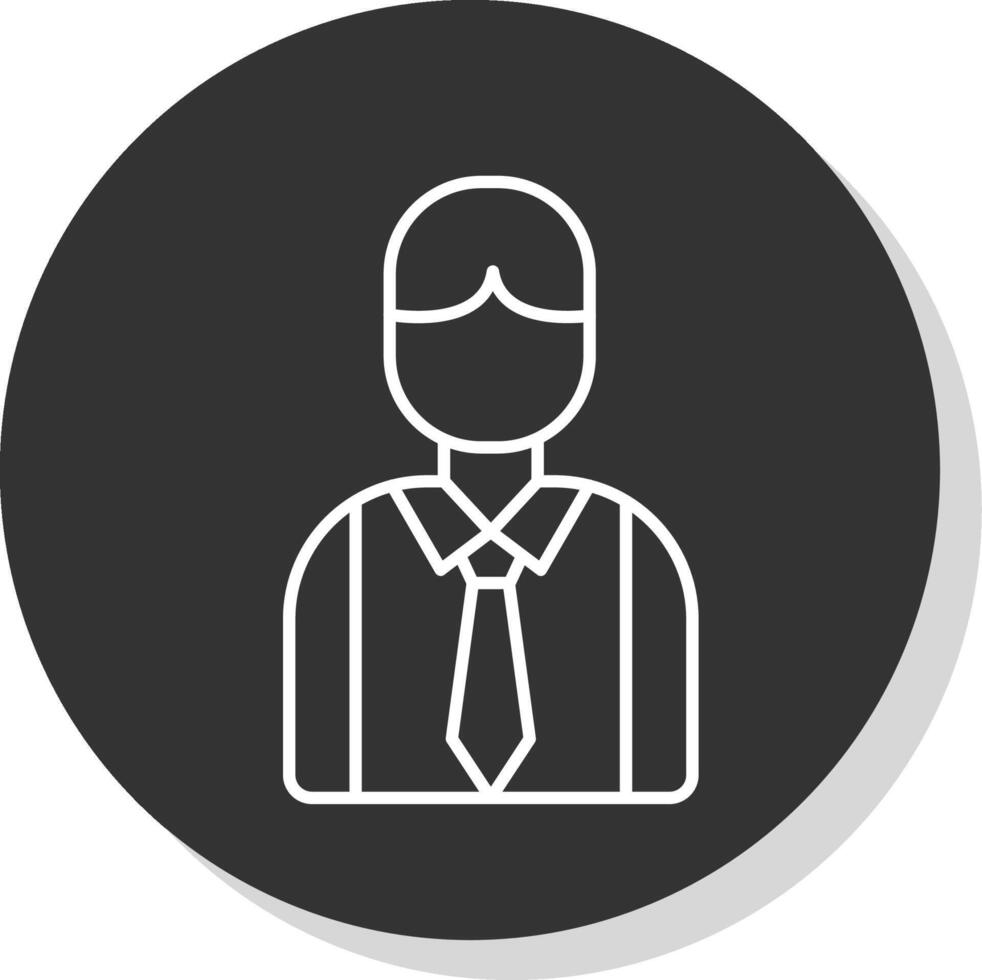 Employee Line Grey Circle Icon vector