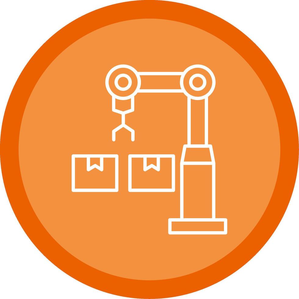 Industrial Robot Line Multi Circle Icon vector