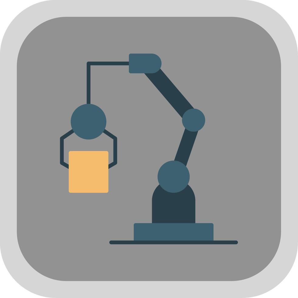 Robotic Machine Flat Round Corner Icon vector