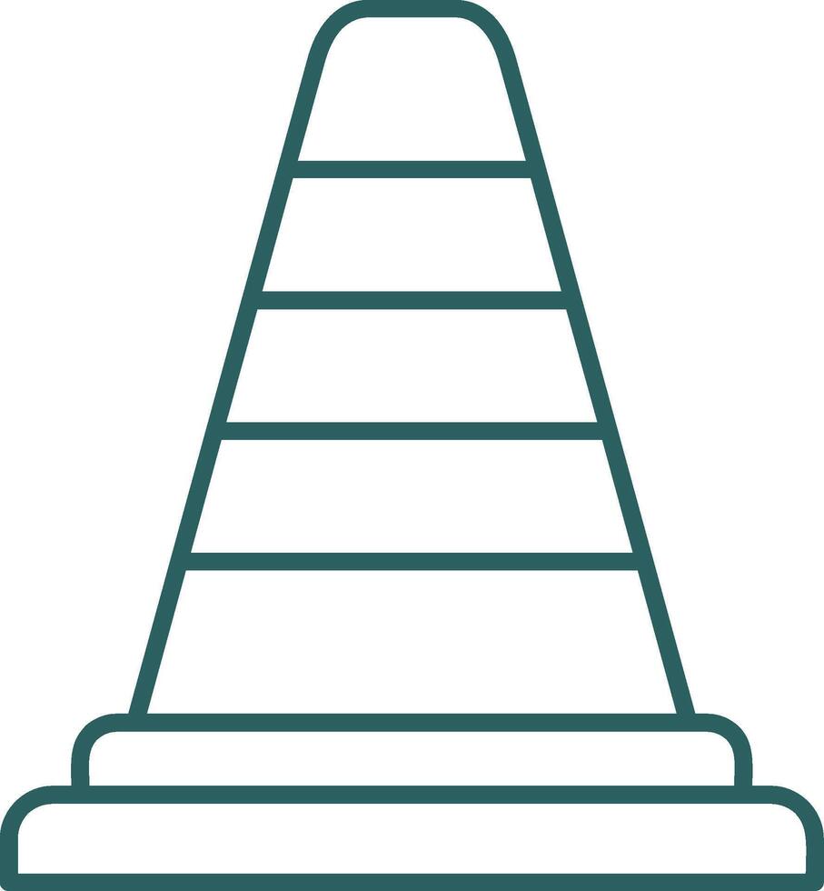 Traffic Cone Line Gradient Round Corner Icon vector