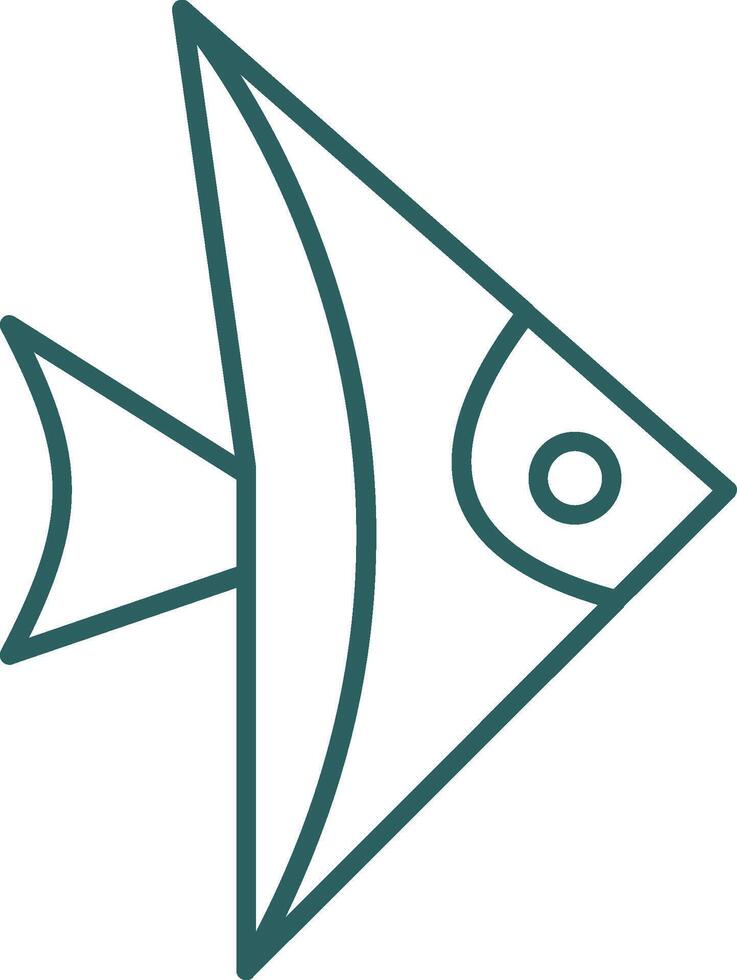 Fish Line Gradient Round Corner Icon vector