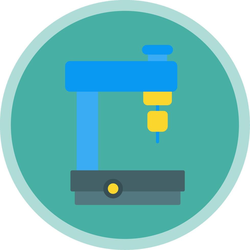 Milling Machine Flat Multi Circle Icon vector