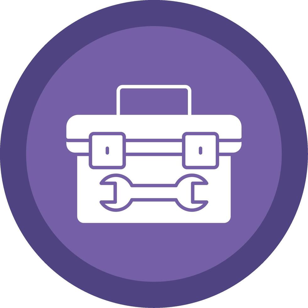 Tool Box Glyph Multi Circle Icon vector