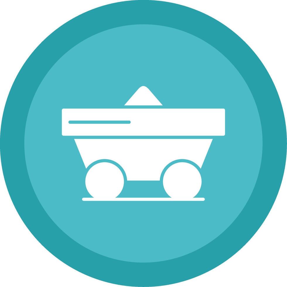 Trolley Glyph Multi Circle Icon vector