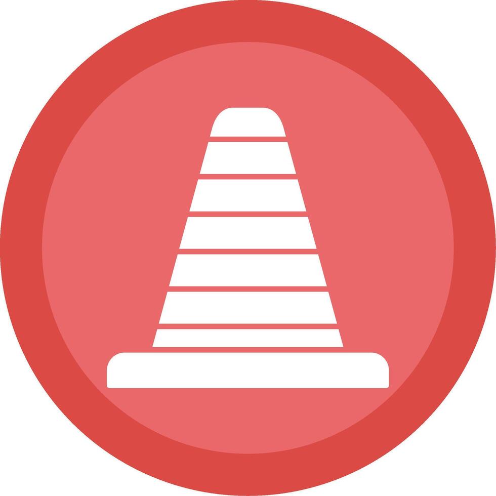 Traffic Cone Glyph Multi Circle Icon vector