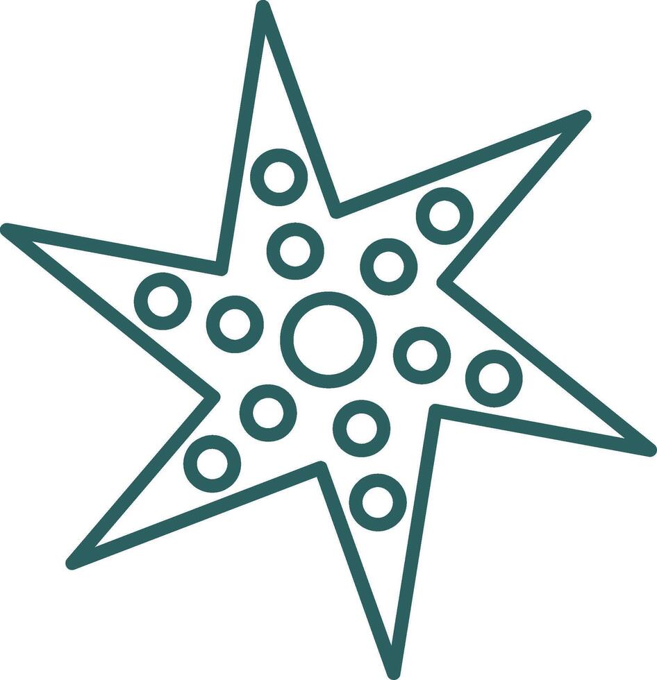Starfish Line Gradient Round Corner Icon vector