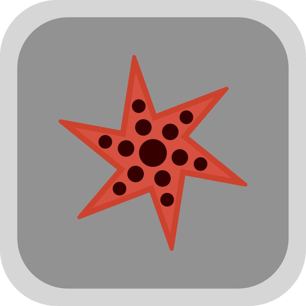 Starfish Flat Round Corner Icon vector