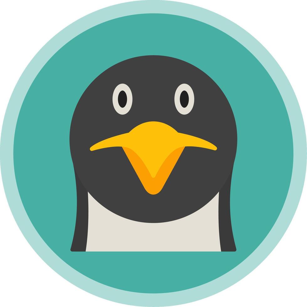 Penguin Flat Multi Circle Icon vector