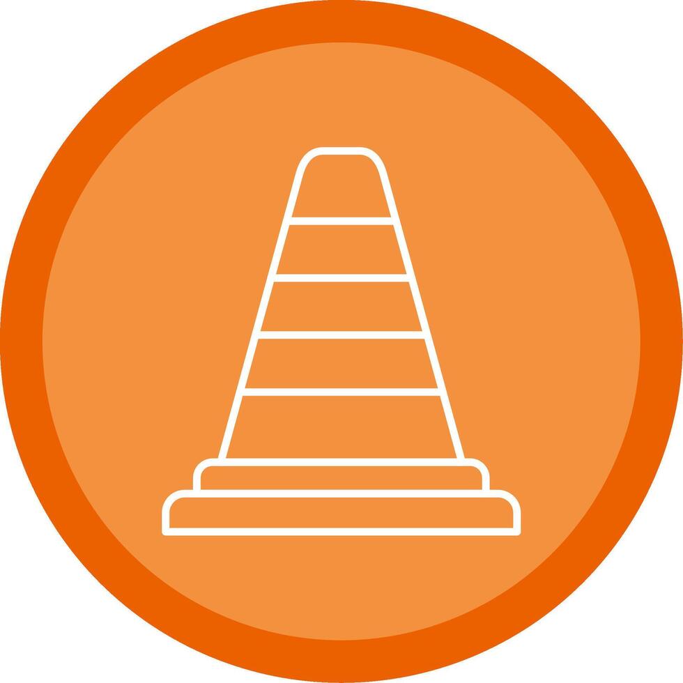 Traffic Cone Line Multi Circle Icon vector