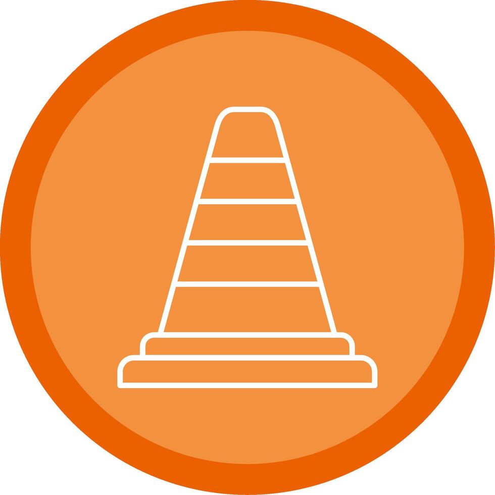 Traffic Cone Line Multi Circle Icon vector