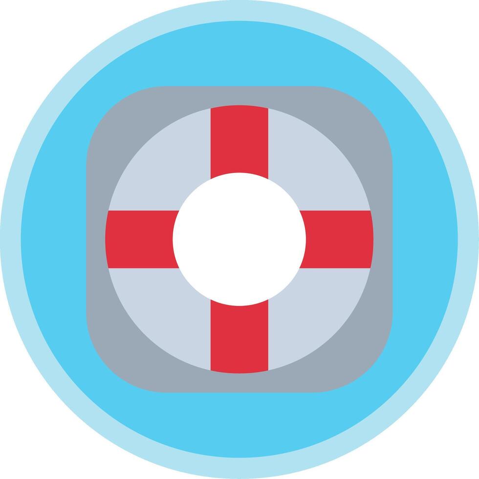 Lifebuoy Flat Multi Circle Icon vector