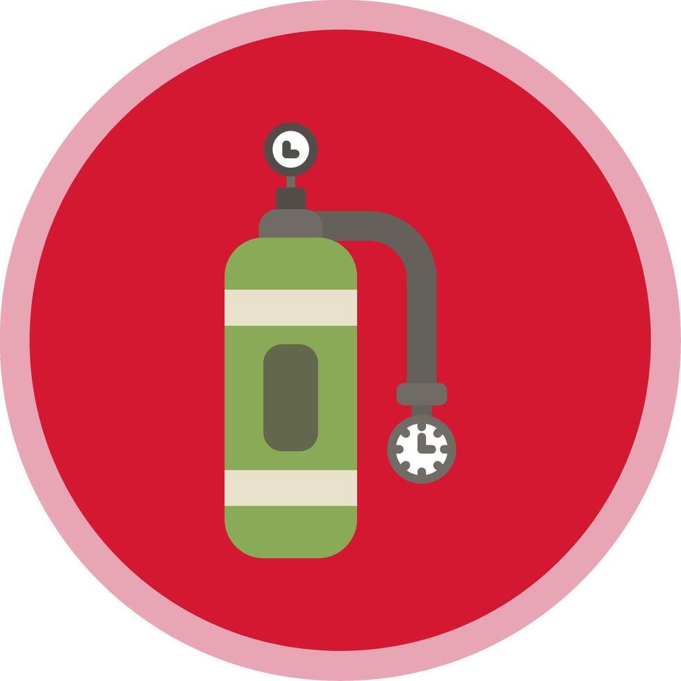Oxygen Tank Flat Multi Circle Icon vector