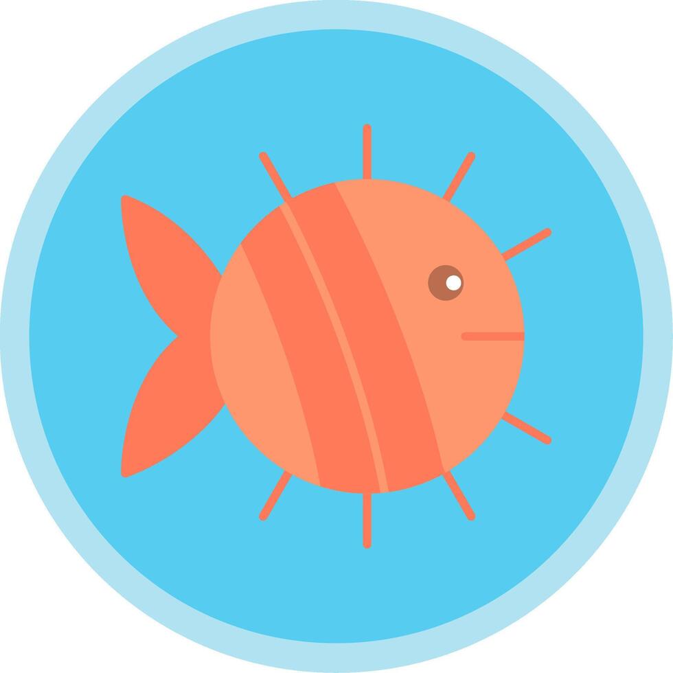 pescado plano multi circulo icono vector