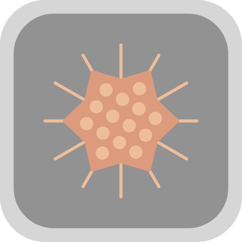 Sea Urchin Flat Round Corner Icon vector
