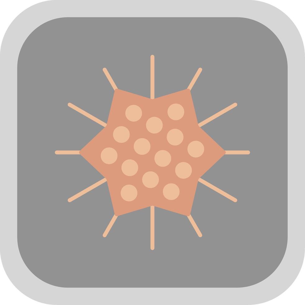 Sea Urchin Flat Round Corner Icon vector