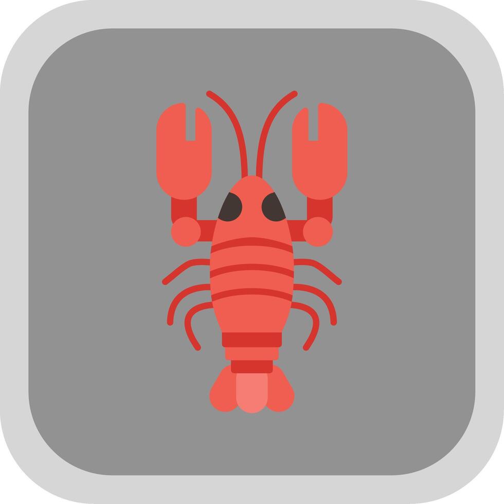 Lobster Flat Round Corner Icon vector