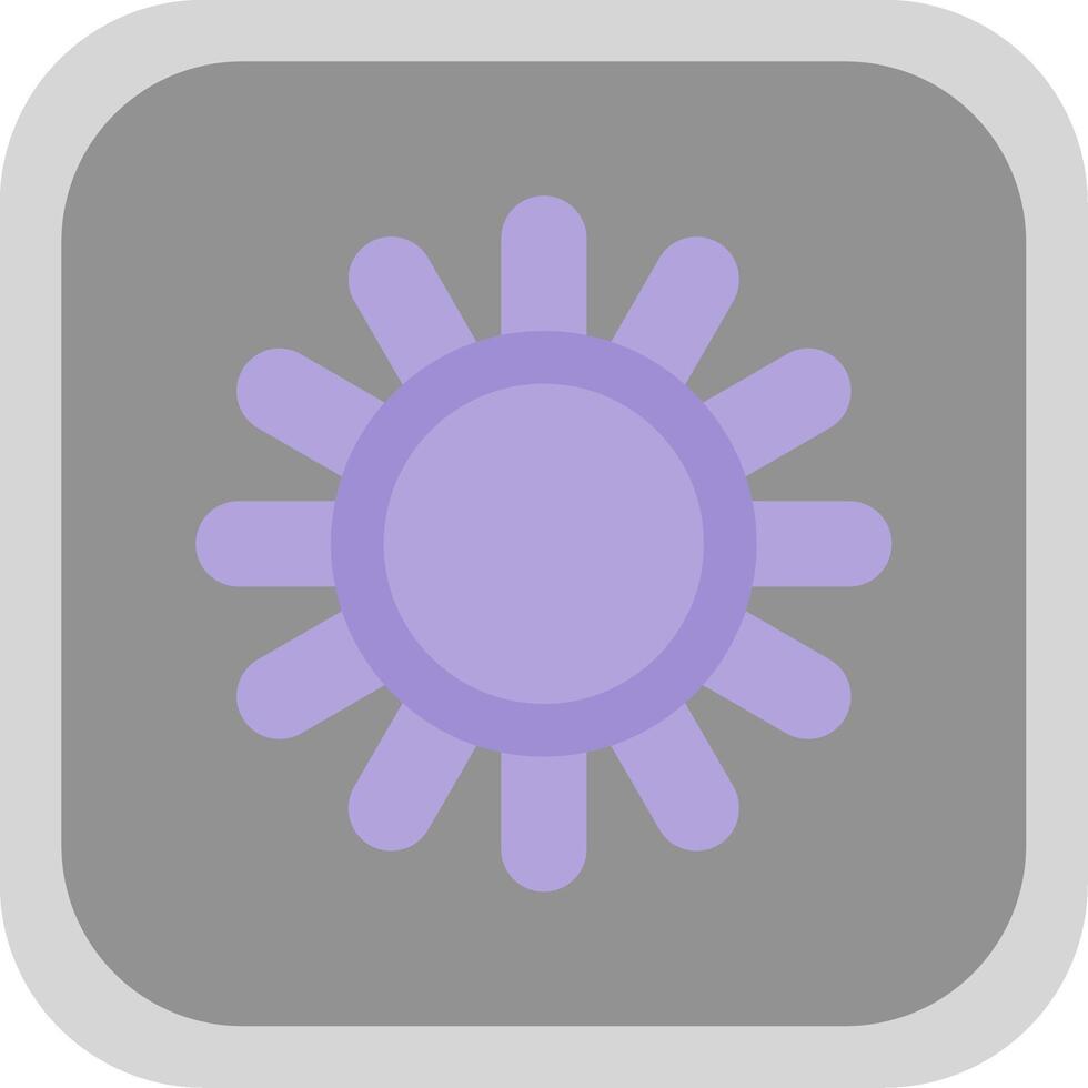 Sea Urchin Flat Round Corner Icon vector