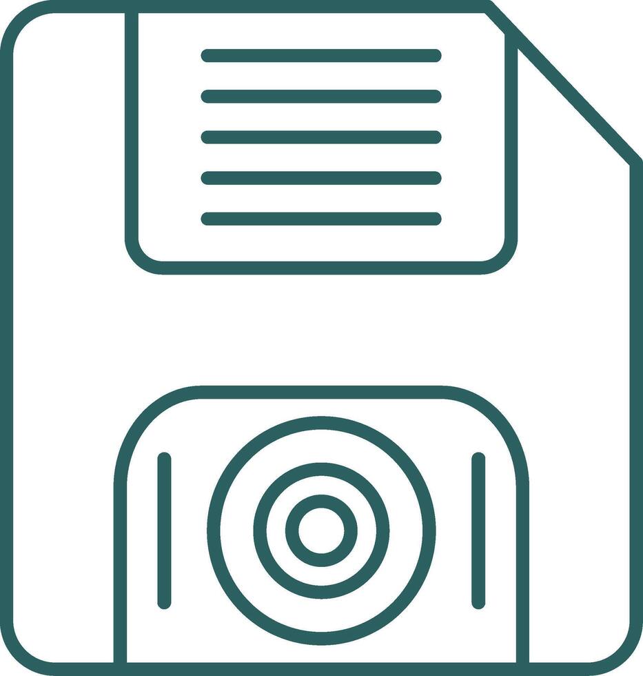 Floppy Disk Line Gradient Round Corner Icon vector