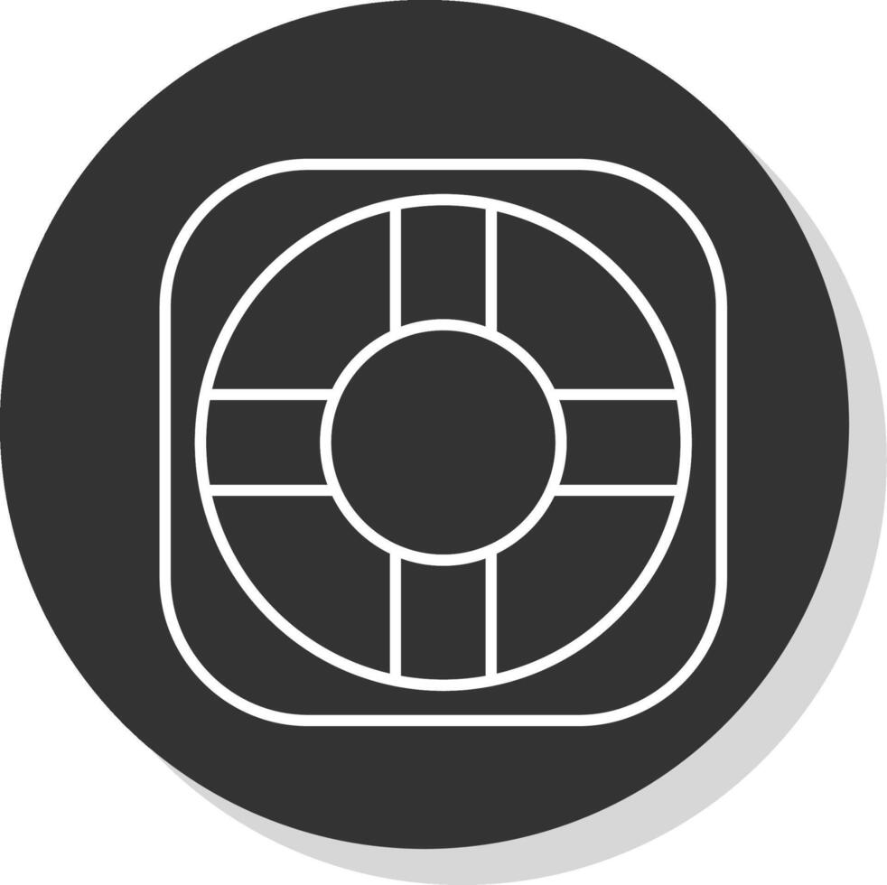 Lifebuoy Line Grey Circle Icon vector