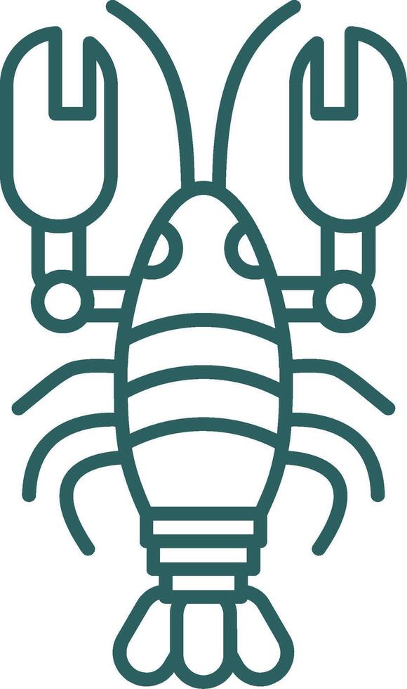 Lobster Line Gradient Round Corner Icon vector