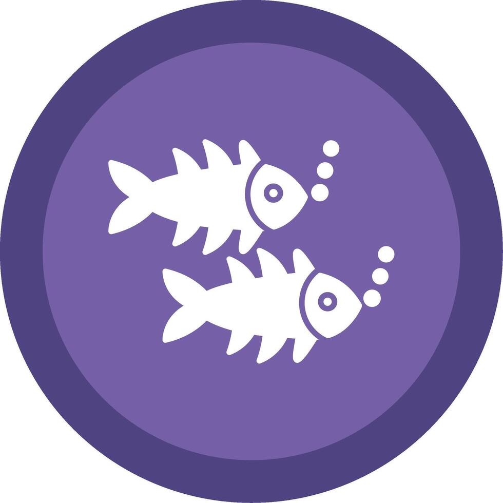 Codfish Glyph Multi Circle Icon vector